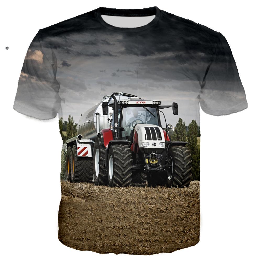 Kawaii 3D Druck Auto Traktor Kinder T Shirt Sommer Mode Cartoon Casual T-shirt Junge Mädchen Unisex kinder Kleidung T-shirt tops 120