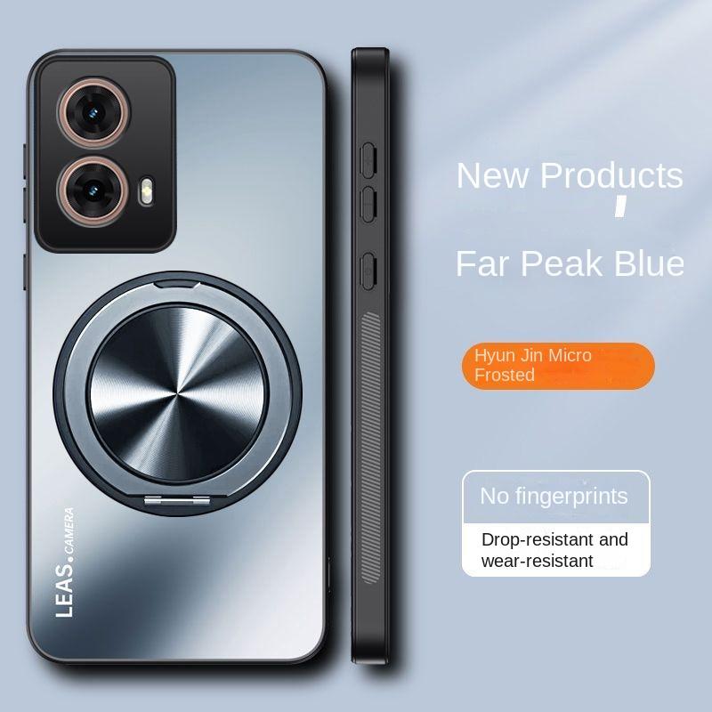 Für Motorola Moto Edge 50 40 30 Neo Hülle Hart Matt Mit Ringständer Magnetische Schutzhülle Rückseitige Abdeckung Für Moto edge 50Pro Ultra Fusion For Edge 50 Fusion blau