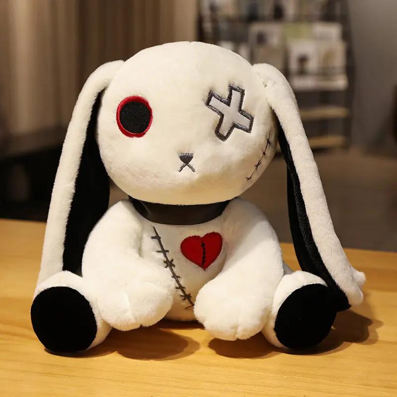 Gruseliger Gothic Hase, Kuscheltier, verrücktes Kaninchen, Plüschspielzeug, Gruseliger Gothic Hase, Kuscheltier, süße Horror-Hasenpuppe 25cm