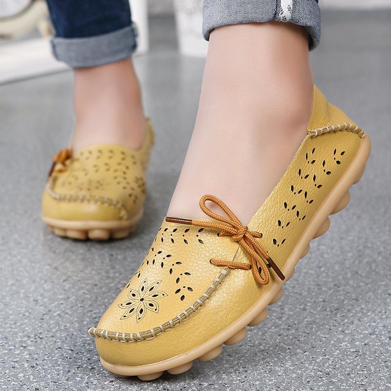 Damen Flache Schuhe Mode Damen Freizeitschuhe Atmungsaktive Damen Loafer Flacher Komfort Mama Schuhe Damen 41 gelb