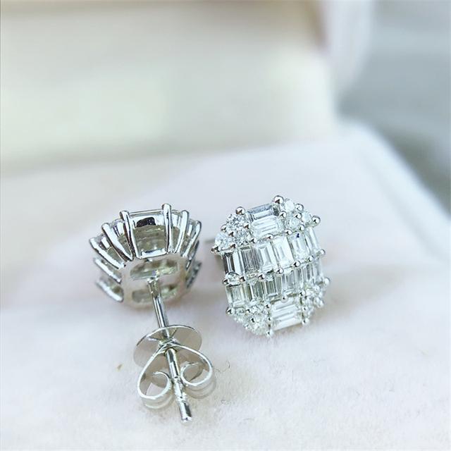 Natürlicher 1 Karat Kristall Edelstein 100% Echt S925 Sterling Silber Ohrstecker für Frauen Silber 925 Schmuck Bizuteria Ohrring Mädchen farbe: antik silber