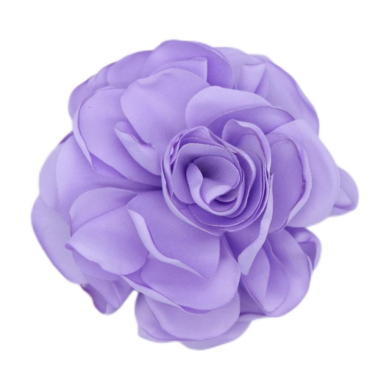 1PC handgemachte Anstecknadel Geschenk Stoff Corsage Blume Brosche Tuch elegante Accessoires Wome Kunst licht lila