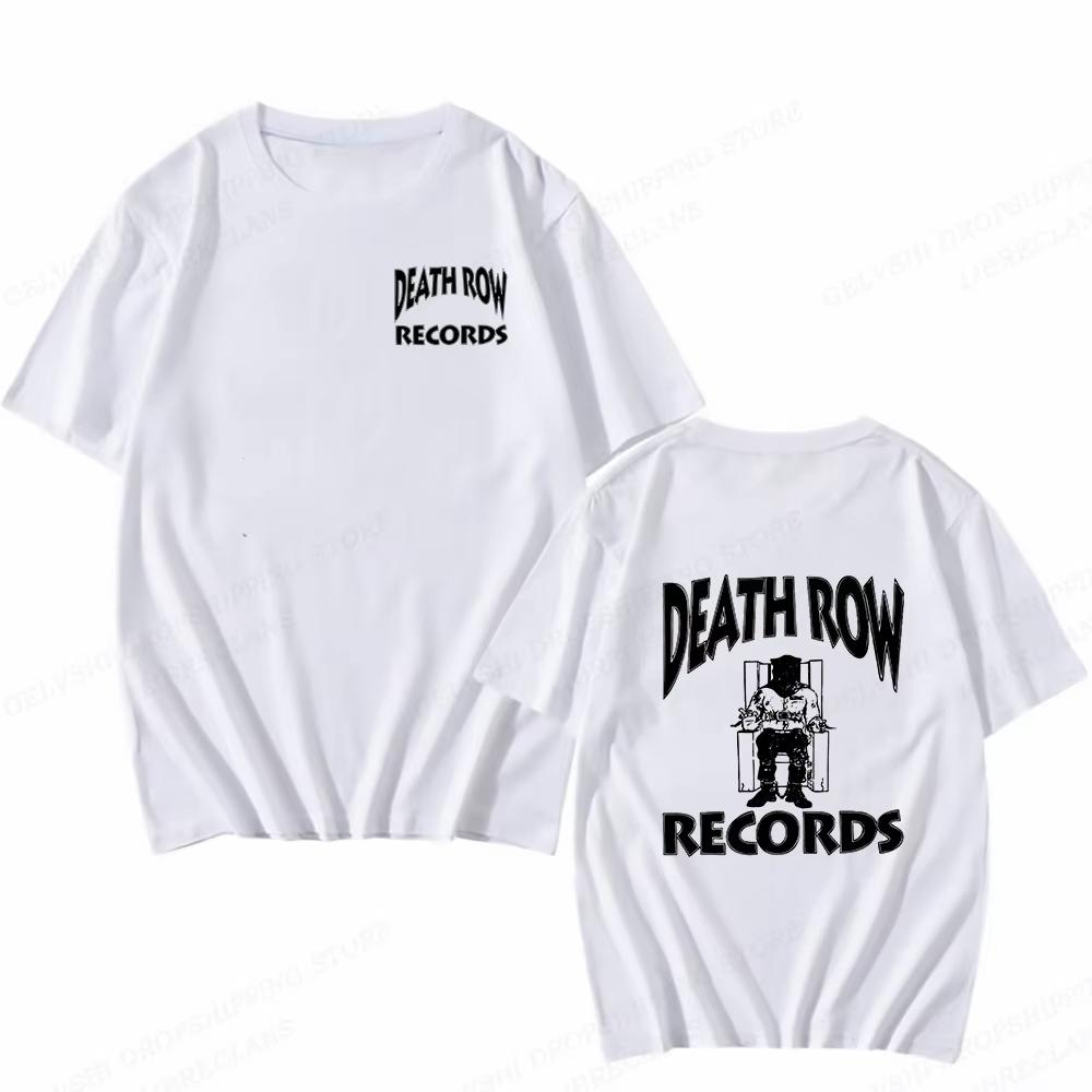 Death Row Records T-Shirt Herrenmode T-Shirts Baumwolle T-Shirts Hip Hop Tops Tees Damen Tees Sommer Camisetas Oversize Casual 2XL