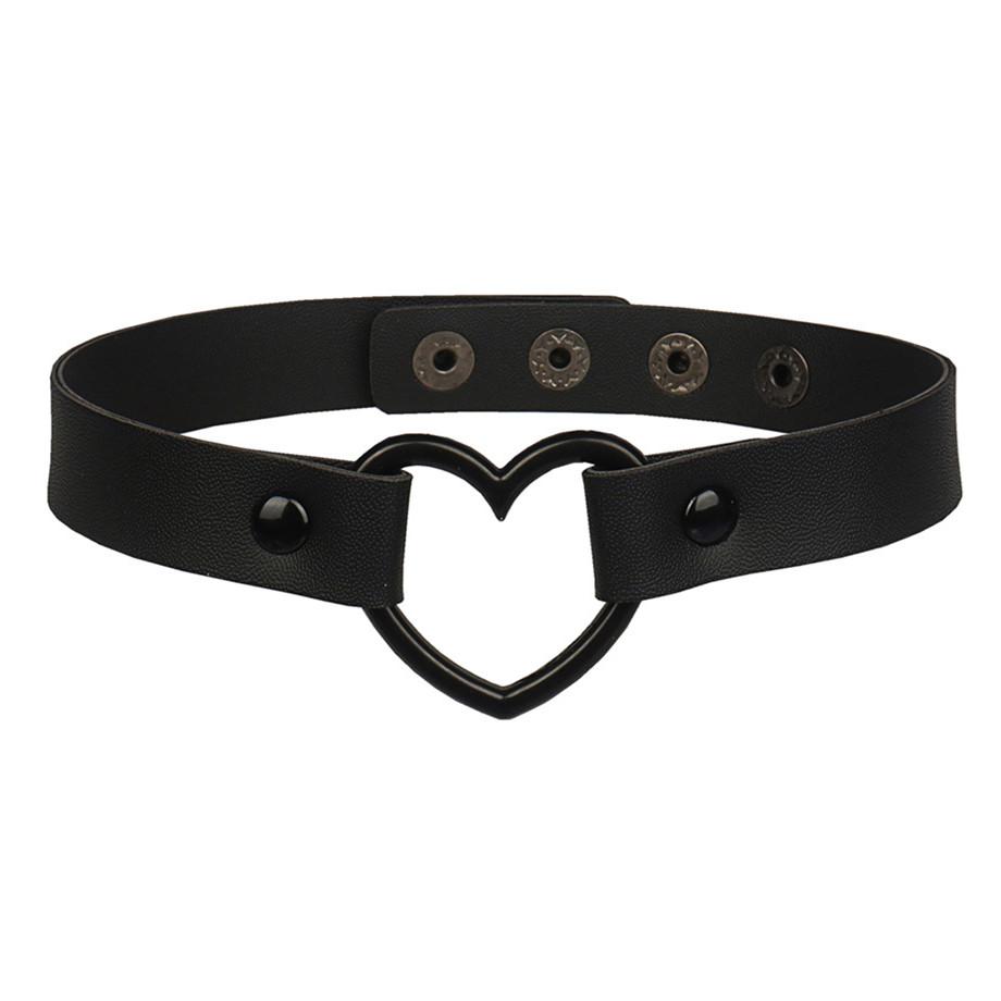 DIEZI Cosplay Schwarze PU Leder Kettenhalskette Für Frauen Vintage Harajuku Gothic Choker Halsband Statement Halskette Herrenschmuck black