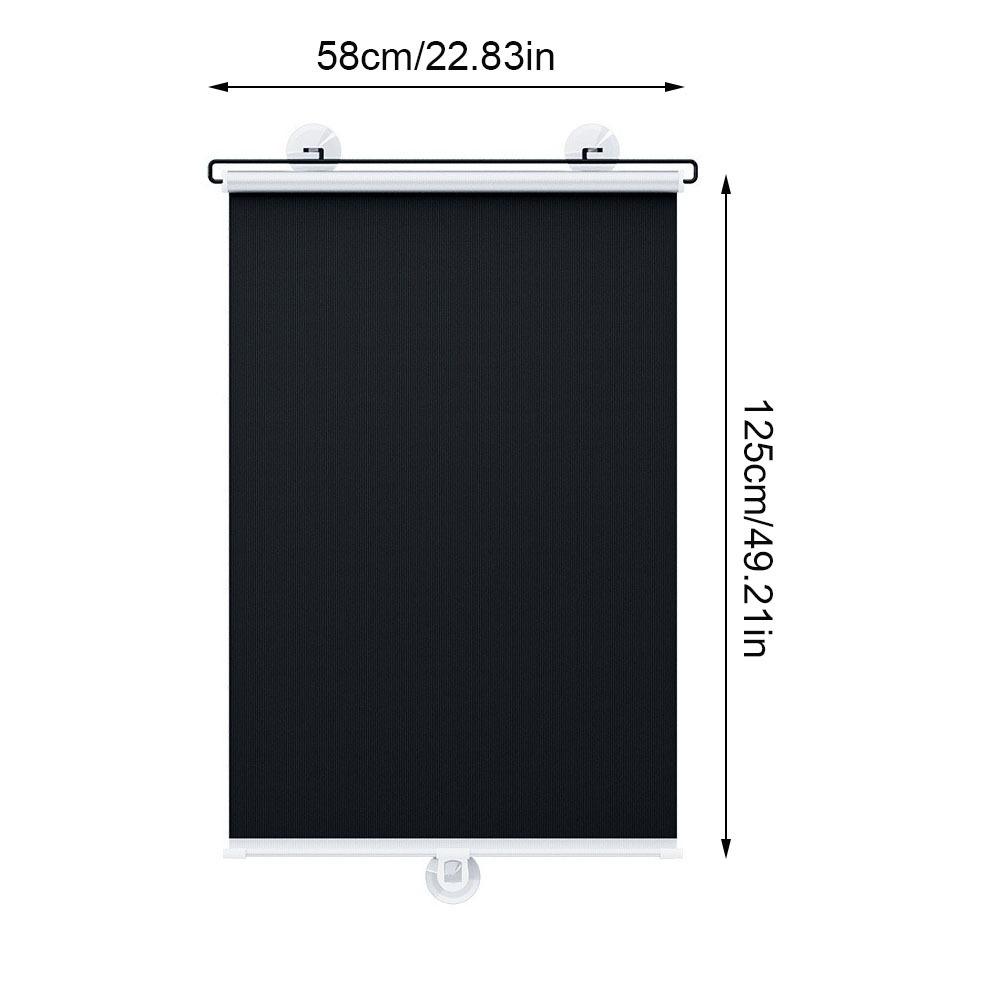 Schwarze Rollos Saugknopf Verdunkelungsvorhang Neue Auto Fenstersonnenschutzrollos Auto LKW 58x125cm