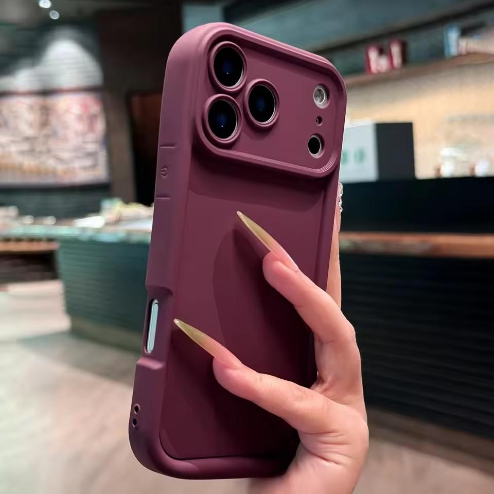 Herren Damen Business Weiche Silikonhülle für iPhone 17 Pro Max Air 16 15 14 Plus Linsenschutzhülle für iPhone 11 12 13 Pro Max iPhone 14 Pro Max wein rot