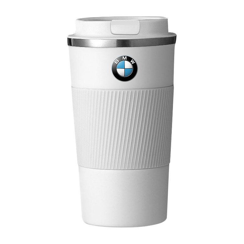 Edelstahl Gazoo Racing Emblem Kaffee Thermosflasche Thermobecher für BMW M E36 E46 E90 E60 E39 F30 F10 F20 X5 E70 E53 G30 E91 E92 E93 BMW weiß
