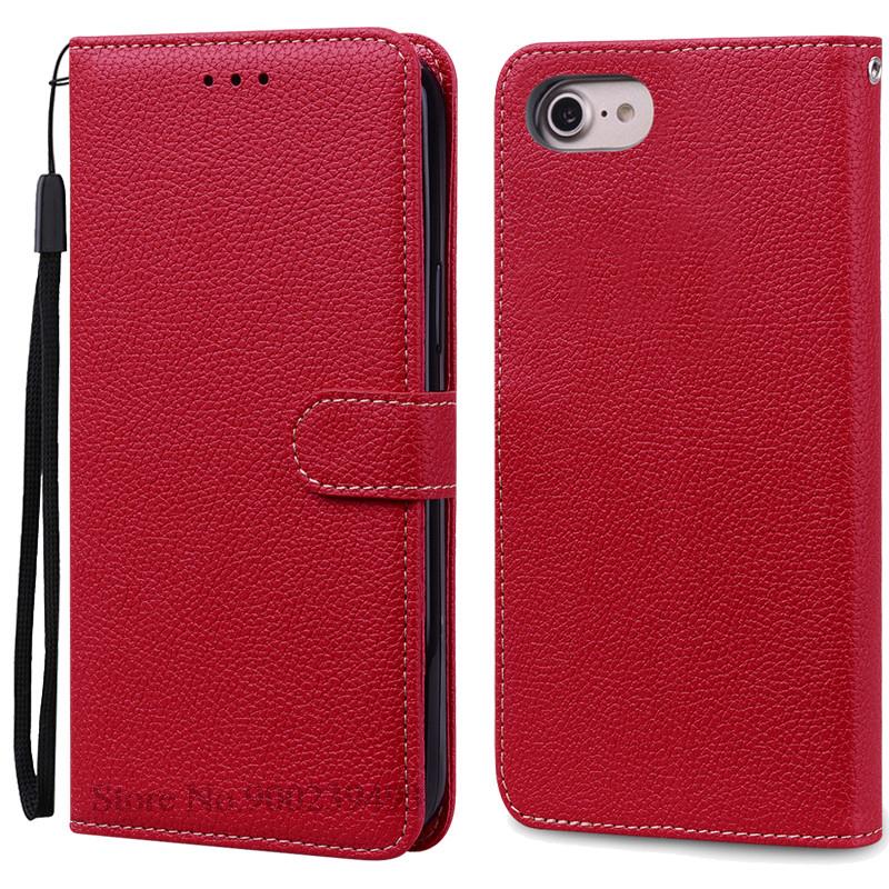 Luxus Brieftasche Hülle für iPhone 6 6S Hülle iPhone 7 8 Plus Weiche Silikon Leder Klapphülle für Coque iPhone 8 7 6 6S Plus Cover Tasche iPhone 6Plus 6S Plus dunkelrote