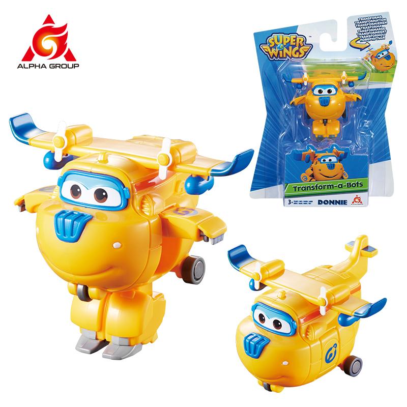 Super Wings Mini Dizzy Transform Roboter zu Flugzeug in 3 Schritten 5 cm Verformbare Actionfiguren 2 Modi Verwandlung Kinderspielzeug blue