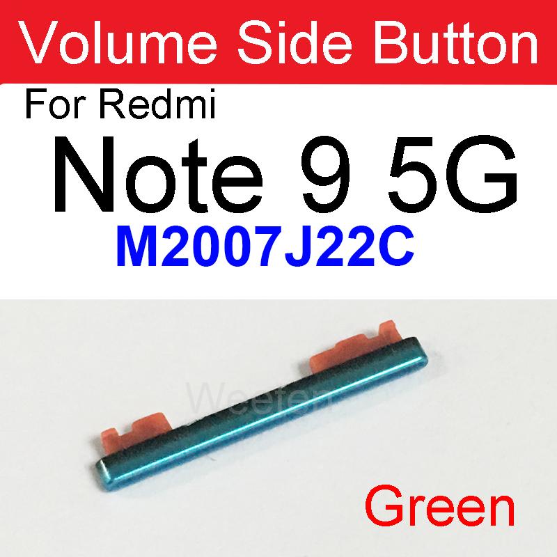Lautstärke-Seitentaste für Xiaomi Redmi Note 9 5G / Note 9S / Note 9 Pro / Note 10 / Note 10 Pro, Lautstärketaste, Sidekey-Reparaturteile Note 9 5G grün