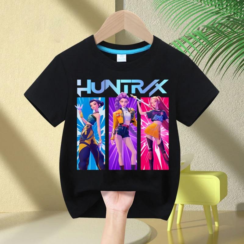 2025 Heißer Film Weiche Baumwolle Baby Mädchen T-Shirt Kinderbekleidung KPop Dämonenjäger Fans Geschenke Kinderkleidung Mode Lässige Oberteile 140cm