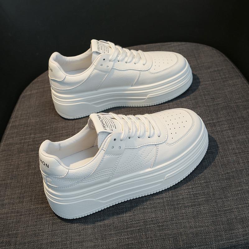 Leder dicken sohlen erhöhung kleine weiße schuhe kinder sommer neue vielseitig atmungsaktive bord schuhe casual sport schuhe frauen 35