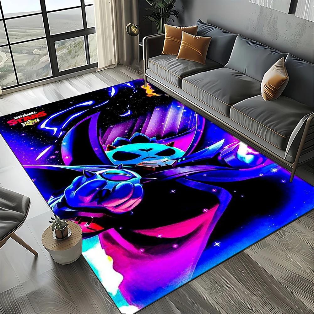 HEISS B-Brawlls Cartoon Spiel 3D Druck Teppich für Wohnzimmer Schlafzimmer Heimdekoration, Kinder Spiel Rutschfest für Sofa Fußmatte 100x120cm( 39x47in )