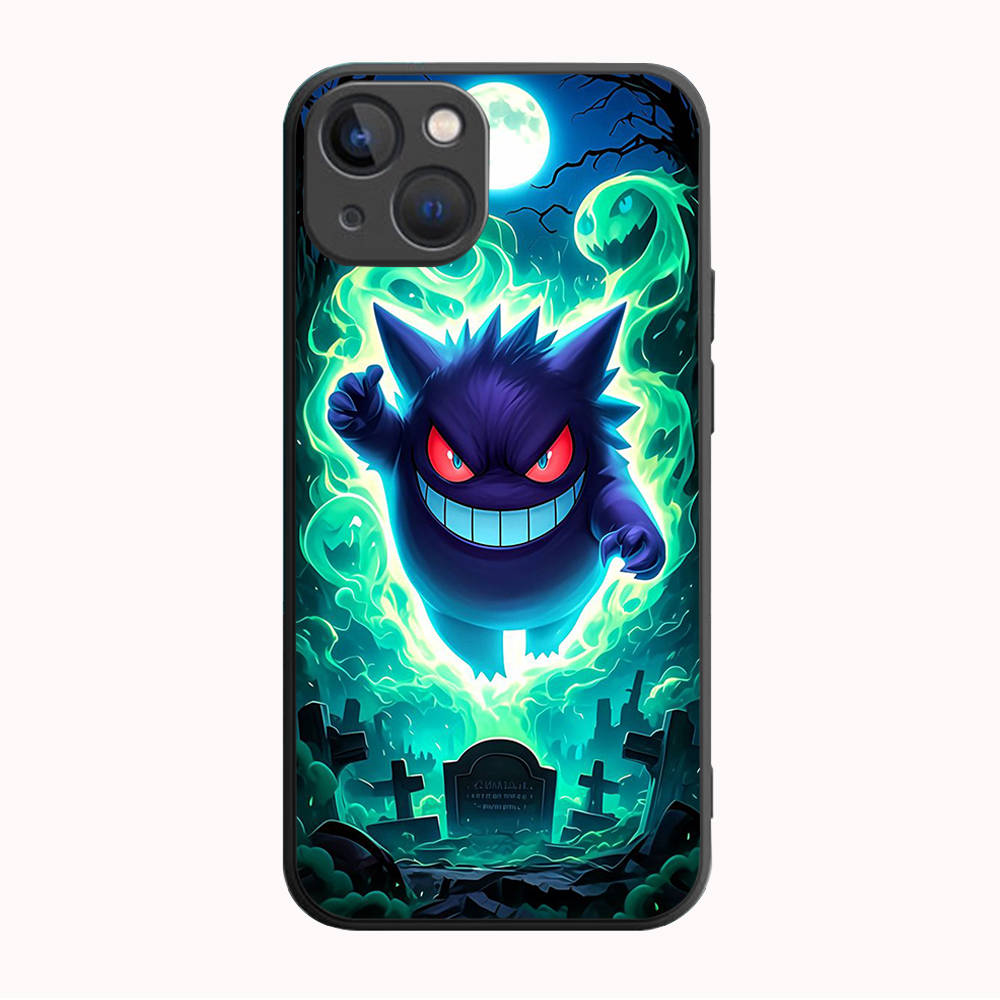 B-75 Pokemon Gengar Schwarze Hülle für Samsung S24 S23 S22 S21 S20 FE S10 Lite Ultra S7 S8 S9 Plus A05S A11 A12 A13 A15 A22 A24 A25 A32 A52 A71 5G Samsung S20 FE tiefseeblau