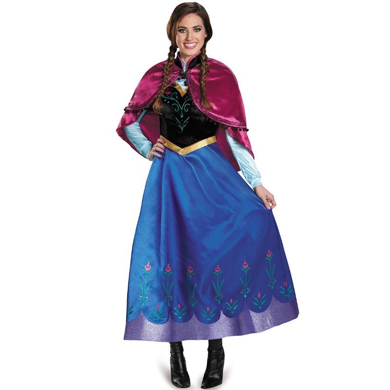 Halloween Kostüm Erwachsene Weiblich Prinzessin Anna Performance Kostüm Frozen Schneewittchen Spielkleid L blue