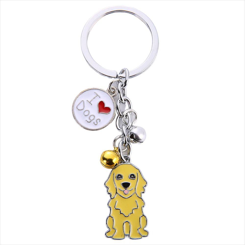 Emaille Golden Retriever Tier Glocke Malteser Hund Anhänger Haustier Schlüsselanhänger Hund Schlüsselanhänger Haustier Schlüsselanhänger Golden Retriever