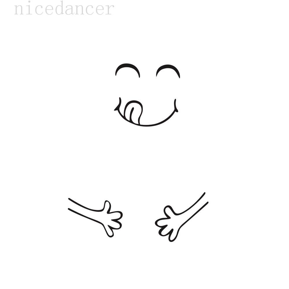 Aufkleber Kühlschrank Happy Delicious Face Küche Kühlschrank Wand Kühlschrank Vinyl Aufkleber Kunst Wanddekoration