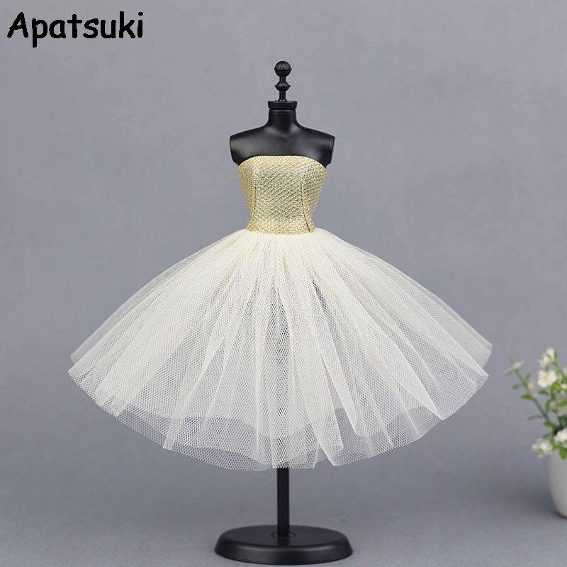 Beige Ballettkleid für Barbie Puppen Kleidung Einteilige Abendkleider Vestido Kleidung Für Barbie Puppen 1/6 Puppenzubehör beige