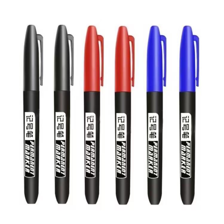 6 Teile/satz 1,5mm Marker Stift Feine Spitze Wasserdicht Schwarz Blau Rot Tinte Schule Büro Kunst Schreibwaren blau