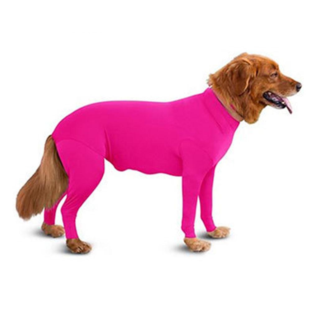 Schlafanzug für große Hunde, Overall, Hundekastrationsshirt, Anti-Haarausfall-Anzug, Onesie für große Hunde, Genesungsanzug, Kleidung, dehnbarer Hunde-Schlafanzug XXL rosa