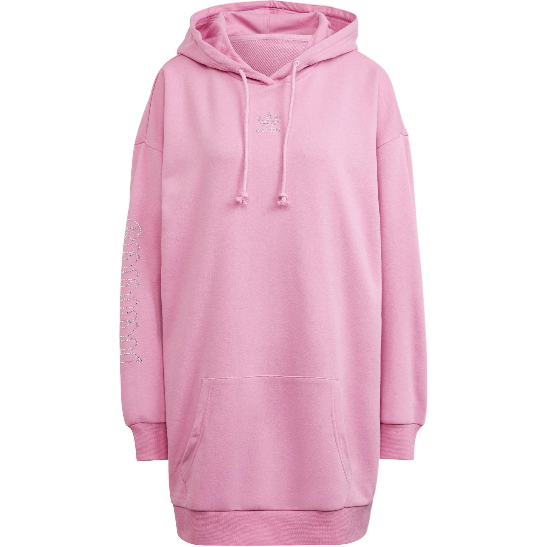 Adidas Originals 2000 Luxe Logo Sportbuchstaben Einfarbige Langarm-Kleid Damenkleider Hell-Lila HF9207 38 pink