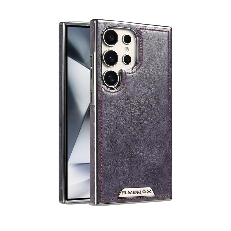 Für Samsung Galaxy S24 S23 Ultra Plus für Magsafe Hülle Luxus Ultradünne Schlanke Leder Stoßfeste Stoßstange Business Cover Samsung S23 Ultra violett