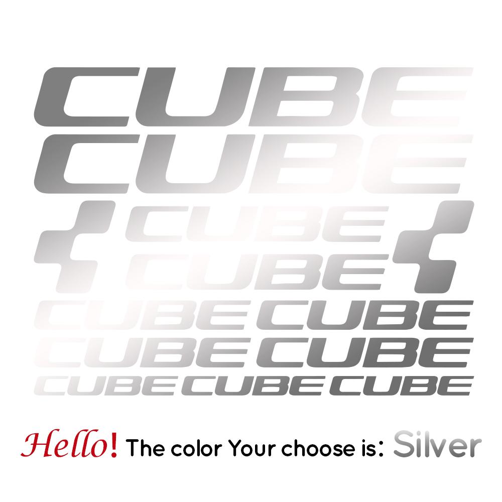 CUBE Fahrradrahmen Aufkleber Fahrrad Decal Zubehör Cube Rennrad Körper Vinyl Aufkleber 34cm X 26cm silber