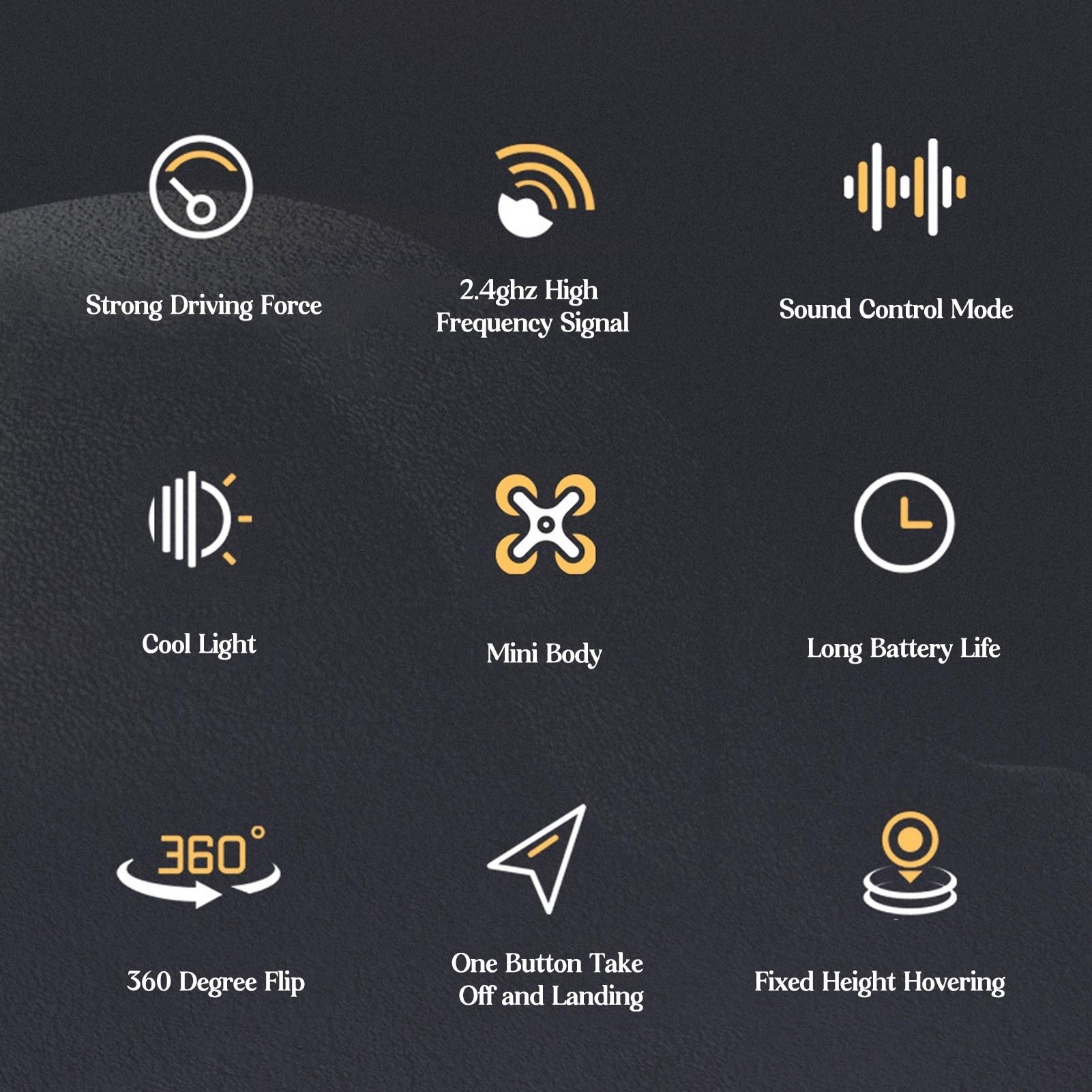 Mini-Drohne für Kinder, LED-sprachgesteuertes Licht, ferngesteuerte Drohne, RC-Quadcopter für Anfänger