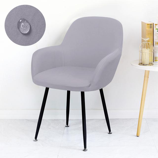 Wasserdichter Hochsesselbezug, elastisch, Esszimmerstuhl-Schonbezüge, waschbar, für Bürosessel, Stuhlhussen für Küche und Zuhause ONE Piece silber