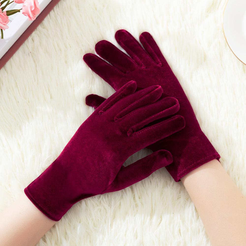 Radfahren Winter Frauen Herbst Weiche Volle Finger Handschuhe Fahren Handschuhe Elastische Gold Samt Handschuhe