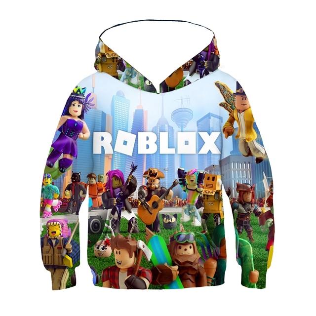 2025 MINISO Neuer Roblox Cartoon Druck 3D Hoodie Jungen und Mädchen Langarm Sweatshirt Frühling und Herbst Freizeit-Hoodie 4-14 Jahre 3-4 Years gray