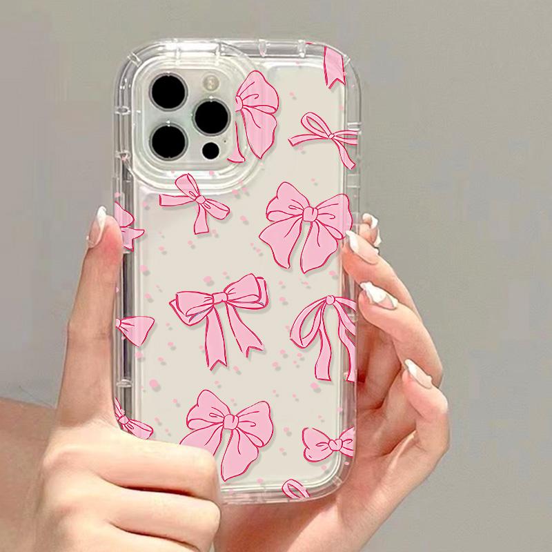 Weiche Rosa Schleife Handyhülle Für iPhone 11 Hülle iPhone 12 13 14 15 16 Pro Max XS XR 7 8 Plus SE Stoßfeste Bumper Schleife Hülle For iPhone 16