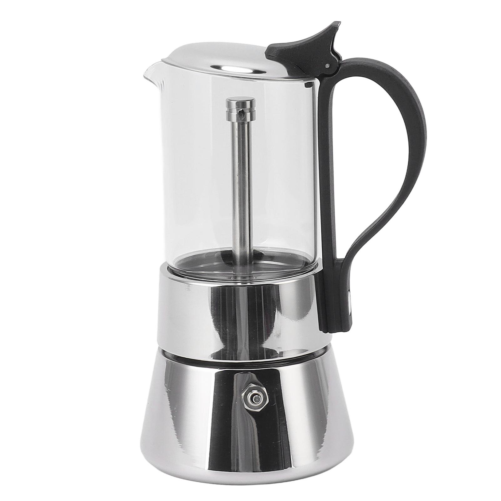 200 ml Kaffeemaschine mit Griff, 304 Edelstahl, Glas, Kaffeemaschine für den Haushalt L