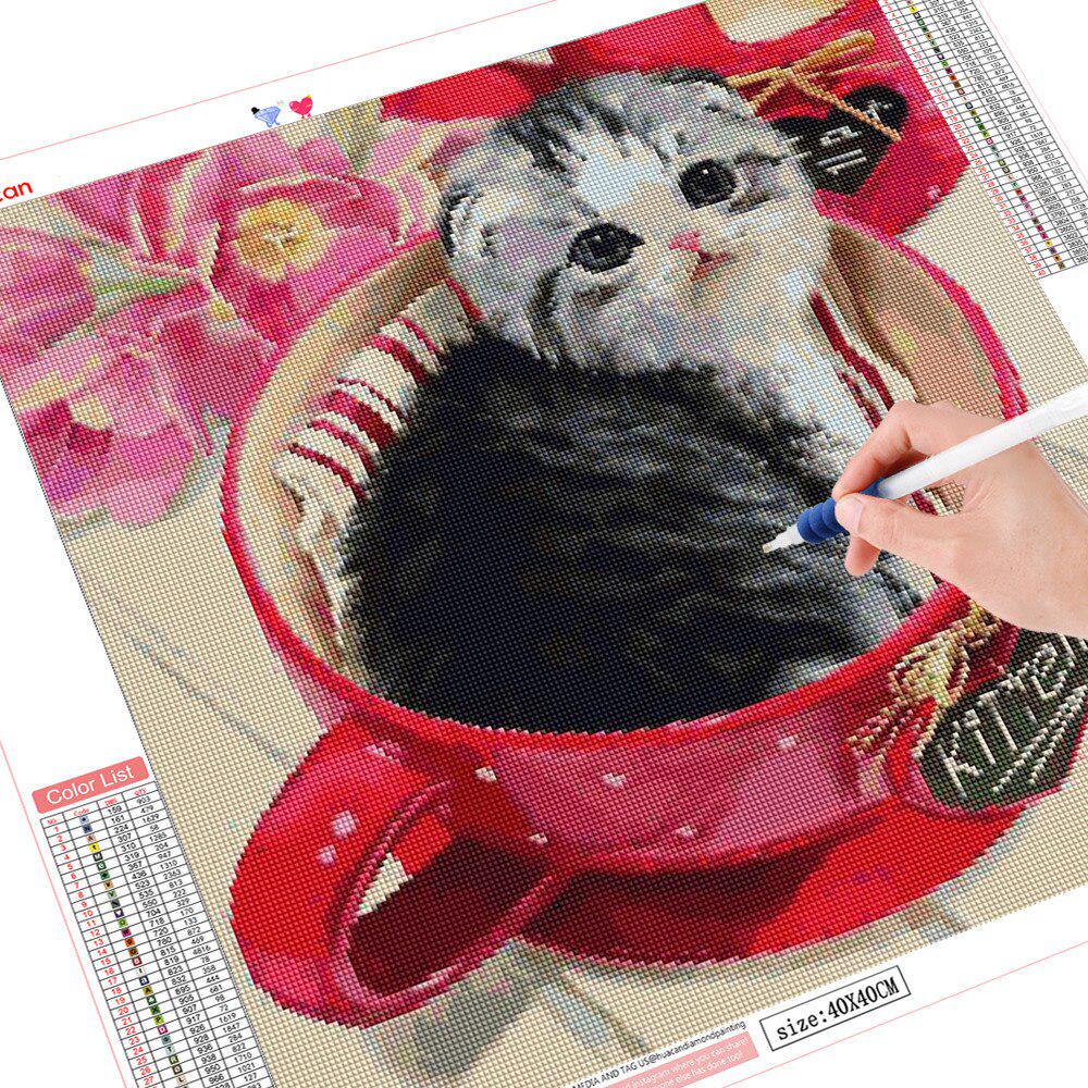 DIY 5D Diamant Malerei Katze Diamant Stickerei Tier Strass Bilder voller runder Diamant 30x30