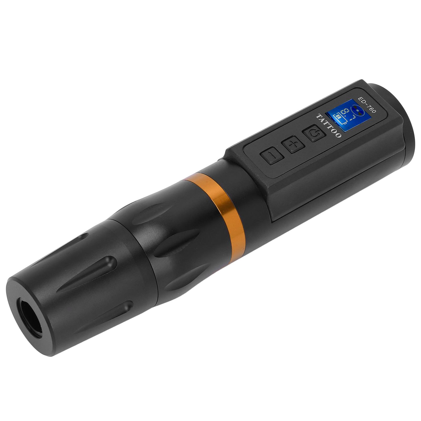 Tattoo Stift Maschine Kabellos Tragbar Rotary Tattoo Cartridge Maschine Nadeln Pistole mit DisplayGelb gelb