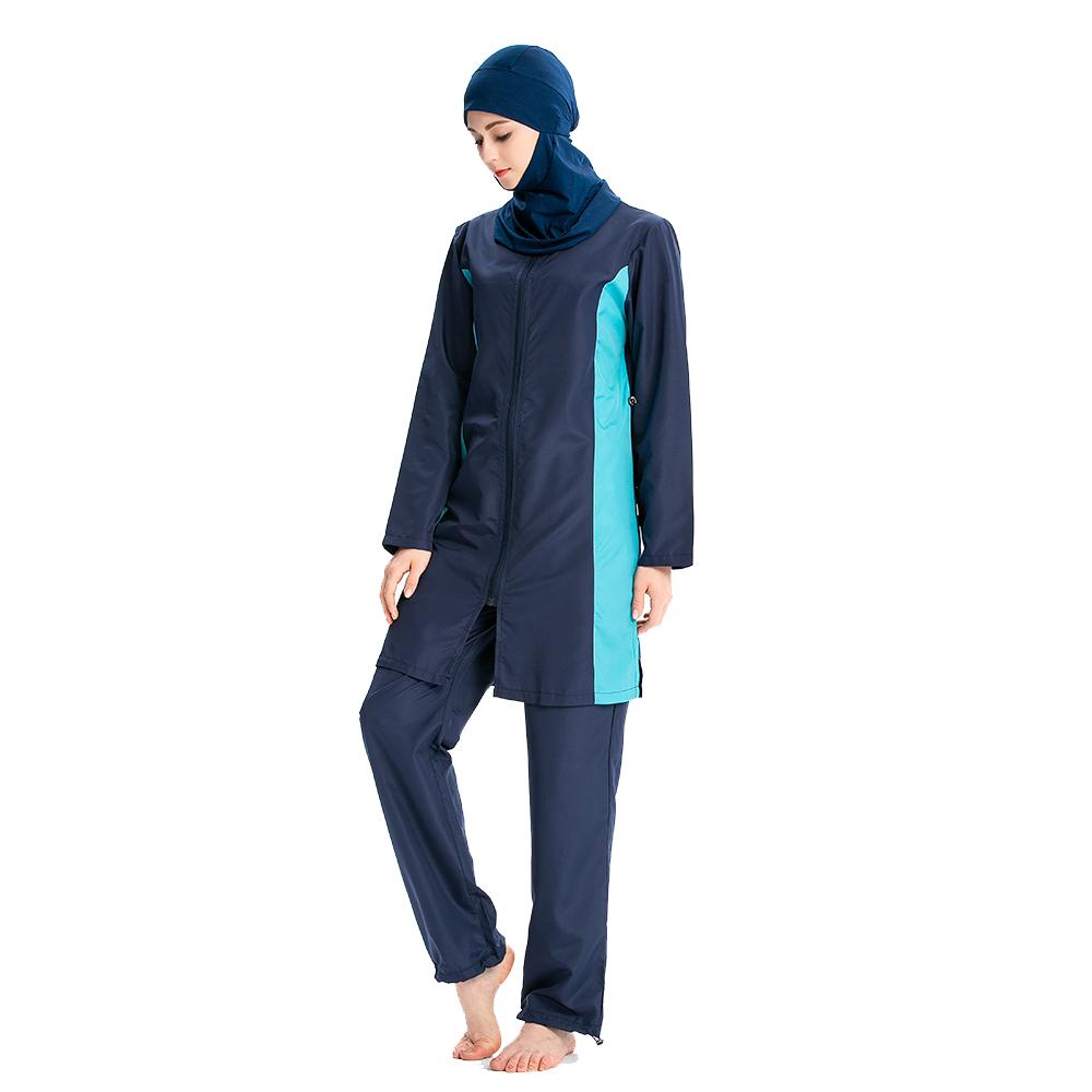 Modest Burkini Muslimische Frauen Full Cover Islamischer Badeanzug Bademode Badeanzug M dunkelblaue