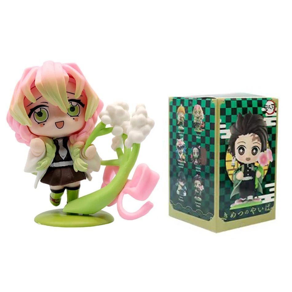 Demon Slayer Kimetsu No Yaiba Mystery Blind Box Niedliche Kawaii Figur Tanjirou Nezuko Kyoujurou Mitsuri PVC Modell Spielzeug Kinder Geschenke