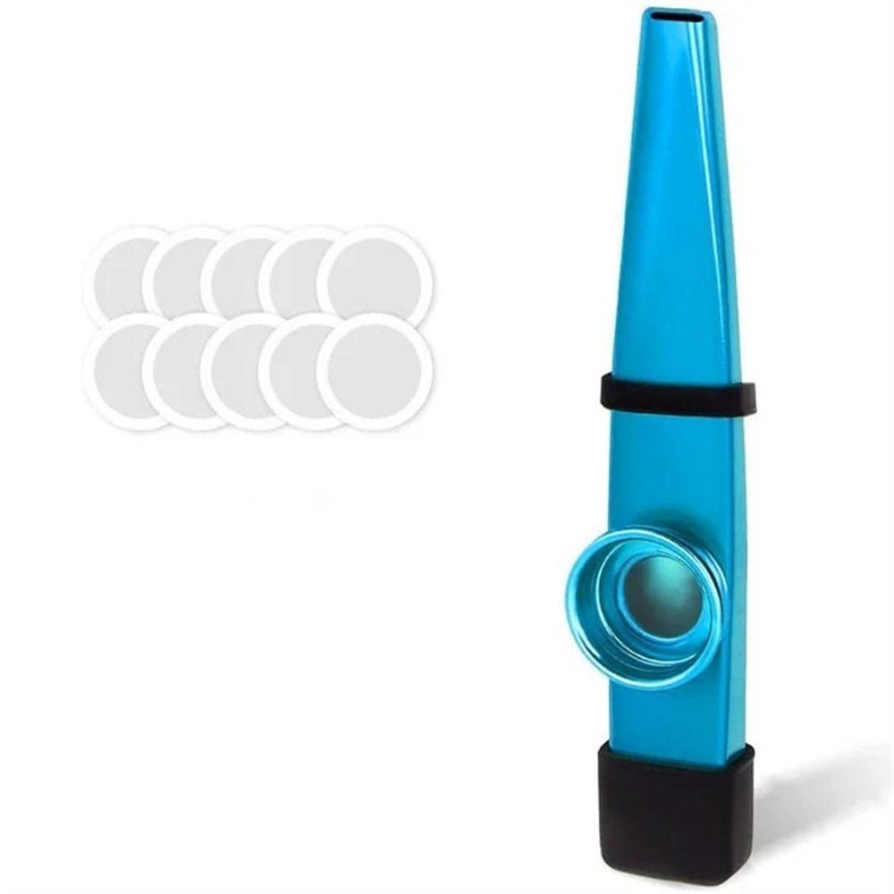 Einfaches Design Kazoos Flöten Membranmund Kazoos Bestes Geschenk Metall Kazoos Musikinstrumente blau