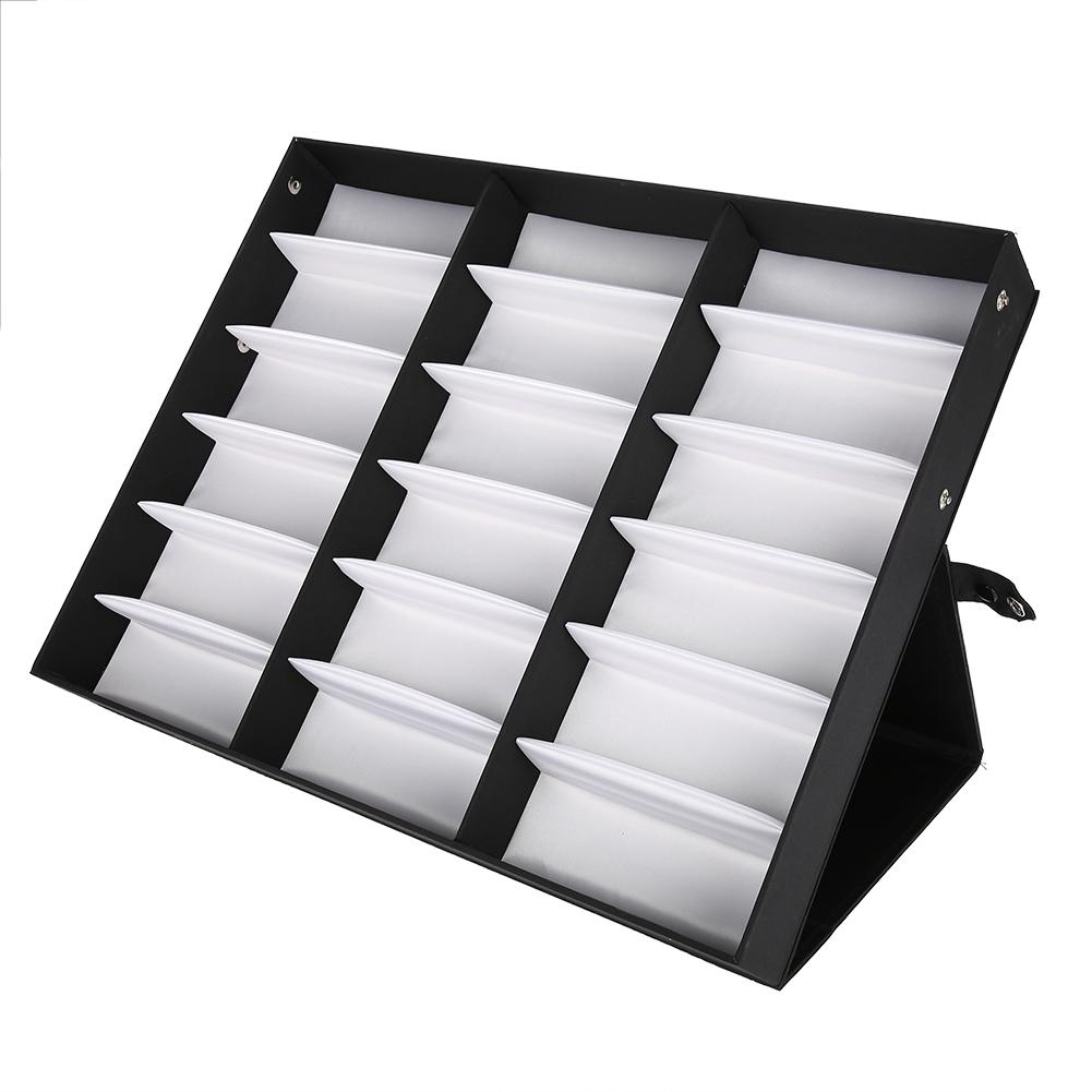 18 Fächer Brillen Präsentationskoffer Sonnenbrillen Aufbewahrungsbox Organizer Brillen Schmuck Präsentationsbox