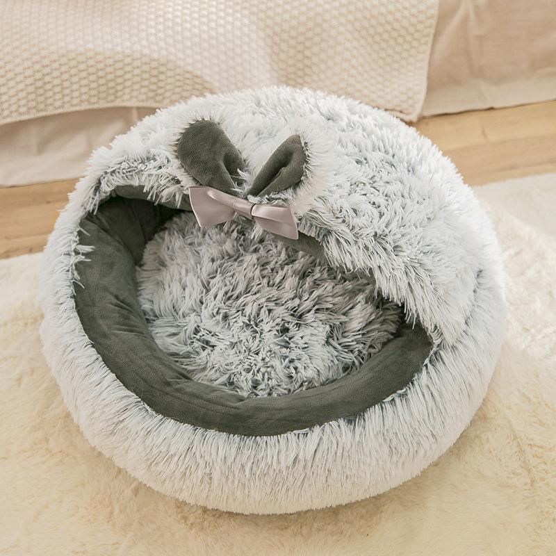 Haustierbett, superweich, waschbar, Plüsch, Zwinger, tiefer Schlaf, Katzenstreu, Matte, Haus, Sofa, Anzüge für Chihuahua-Katzen, Heimkorb 65cm