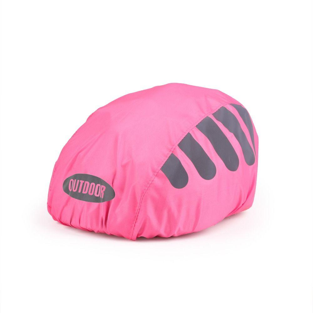 Hohe Sichtbarkeit Fahrrad Helm Abdeckung Reflektierende Streifen Helm Schutz Abdeckung Radfahren Sicherheit rosa