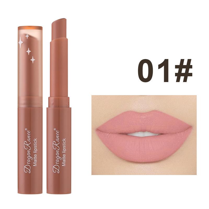 Dragon Ranee Lippenstift Lippenstift Crayon Matte Fog Lippenstift Stifte Papier Lippenstift Lippenstift Nude Bean Paste Red Lippenstift Rot 01