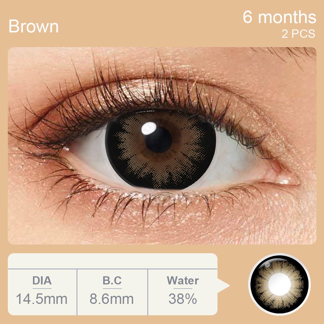 Magister Farbkontaktlinsen mit großem Durchmesser, 16 mm, große Augen, schwarze Kontaktlinsen für Augen, braune Linsen, 1 Paar kosmetische Kontaktlinsen, Augenlinse 14.5mm braun