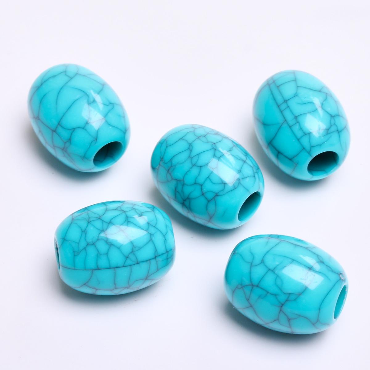 Home Party Supplies Anhänger Röhrenförmig Für Armband Polyeder Imitation Türkis Fass Perlen Ohrringe Schmuckherstellung Zubehör Halskette Unregelmäßig Barrel 19.5mm 20Pcs