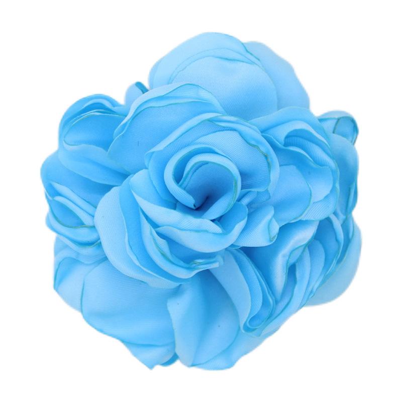 1 STÜCK Kunst Blumenbrosche Stoff Corsage Geschenk Tuch Anstecknadel Handgefertigter eleganter Schmuck für Frauen hellblaue