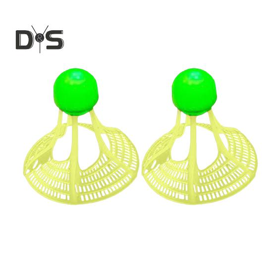 2 Pcs Badminton Federbälle Baseball Praxis Winddicht Beleuchtung Birdies 360-Grad Beleuchtung Badminton Bälle für Sport Aktivitäten Fitness grün