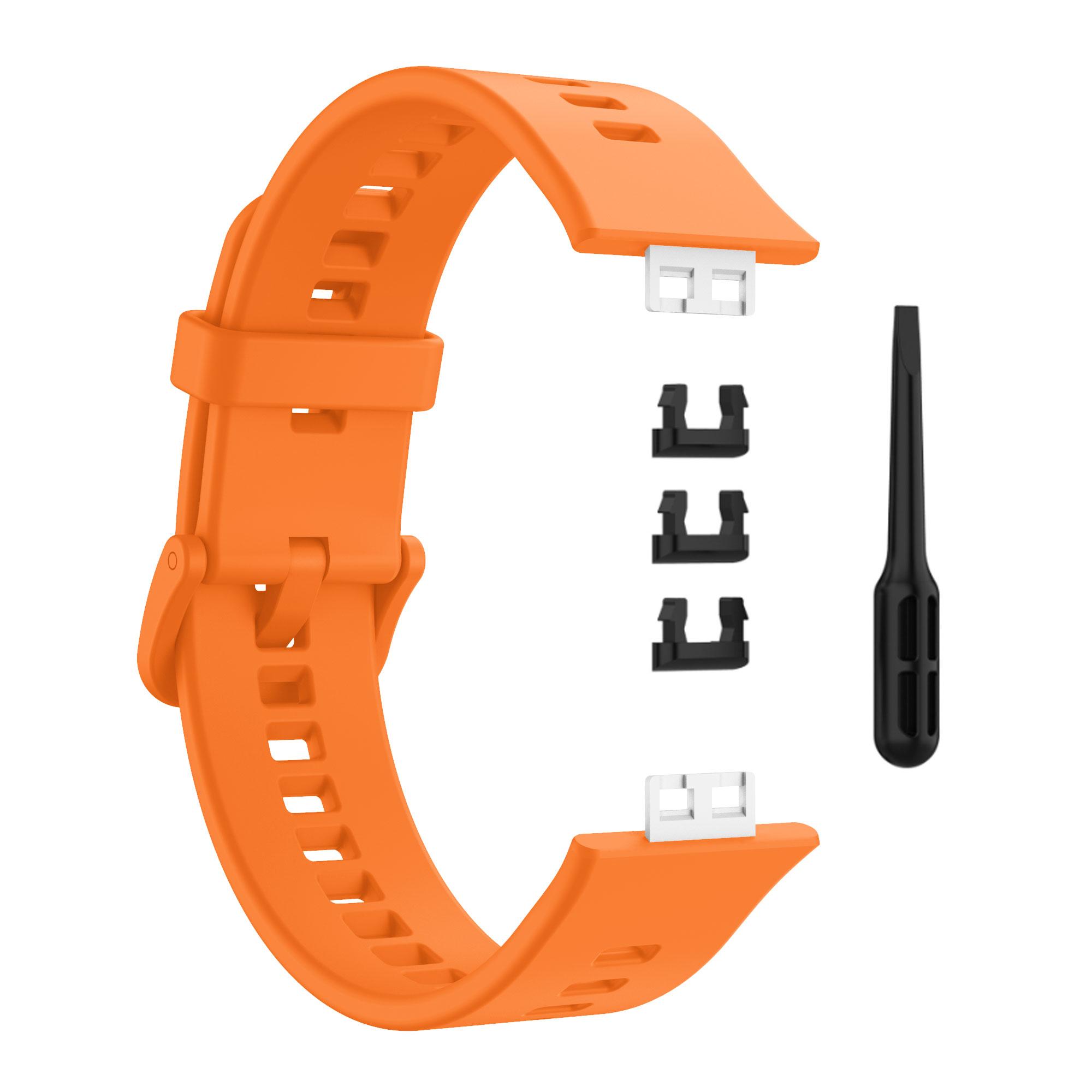 Armband für Huawei Watch Fit Armband Smart Silikon Uhrenarmband Armband Watch fit Special Edition Armband Druck Zubehör Sport only the strap orange