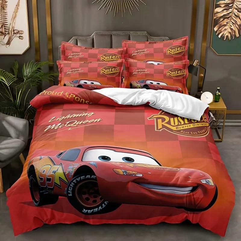 Cartoon Autos Bettwäsche Set Lightning McQueen Bettbezug Jungen Bettwäsche Bettwäsche Geschenk für Kinder EU Double(200*200cm)3pcs