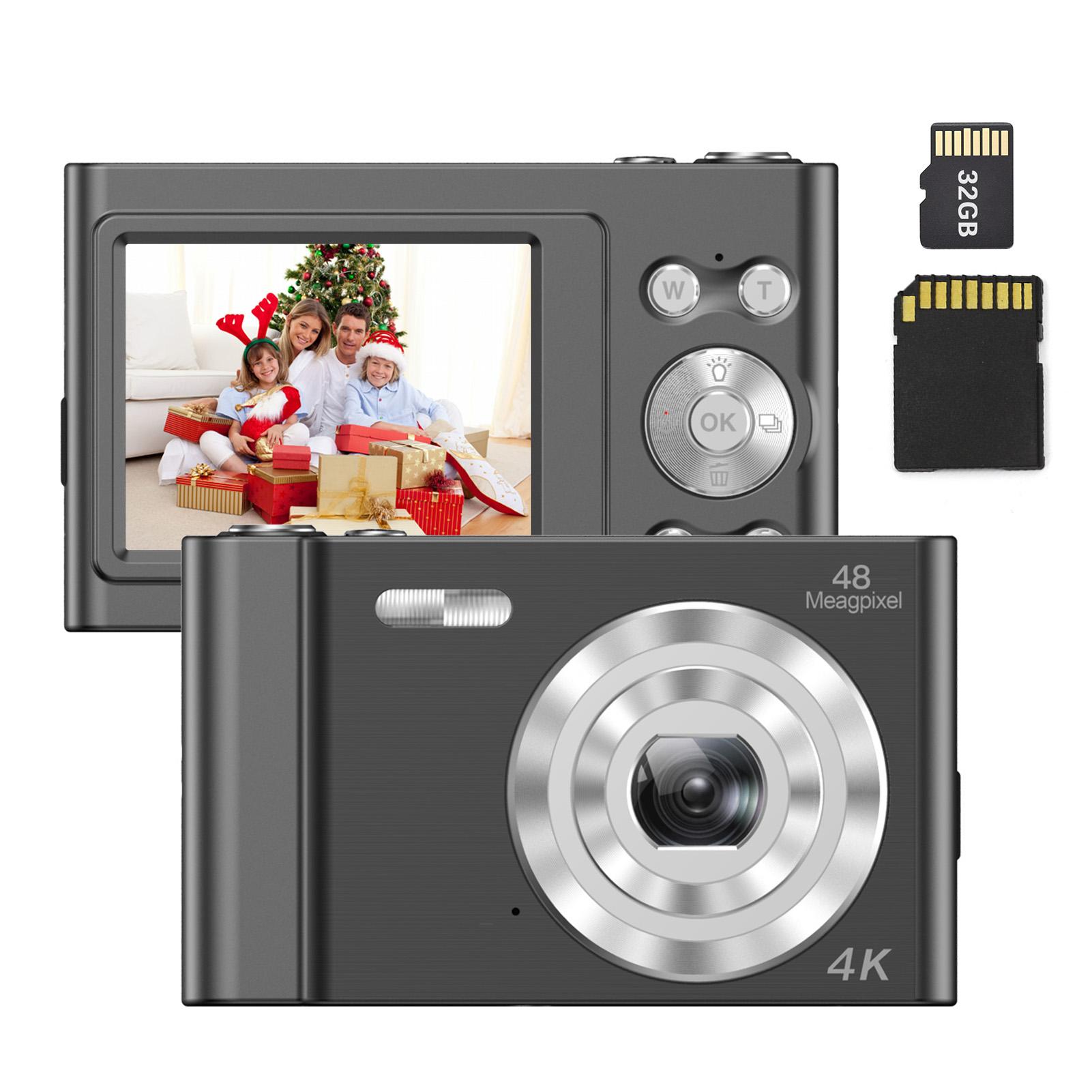 Andoer 4K-Digitalkamera-Video-Camcorder 48 MP 2,4-Zoll-IPS-Bildschirm Autofokus 16-facher Digitalzoom schwarz