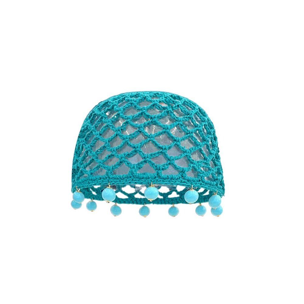 Runde Perlen Gestrickte Mützen Böhmischer Stil Ethnisch Stil Hut Outdoor grün